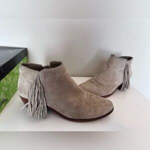 Grey suede Sam Edelman snake booties size 8.